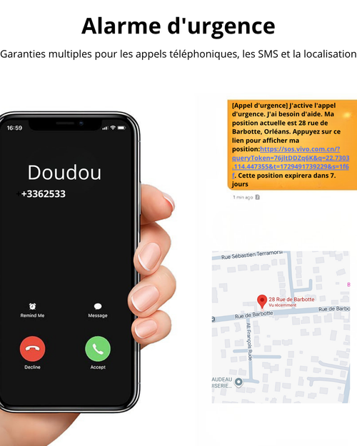 Alarme personnelle Bluetooth avec SOS et géolocalisation GPS via smartphone